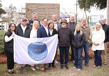 City of Fairhope Marina flag ceremony.