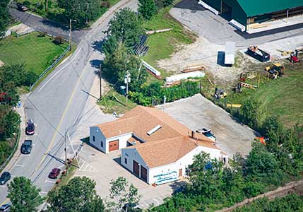Overhead view of Weather Station mounted on maintenance building.