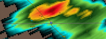 Lightning strike display on Michael's radar map