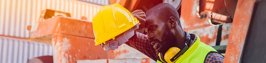 Outdoor worker on a hot day