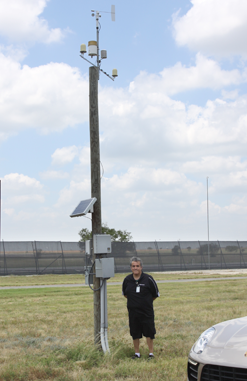 Steven Gutierrez, Objective Engineer for Continental Tire, and the Capricorn FLX weather station.