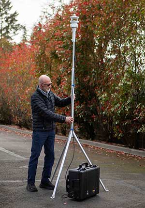Nader with a Magellan MX Portable Weather Station